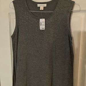 NWT Christopher & Banks lightly beaded around the scoop neckline very soft vest